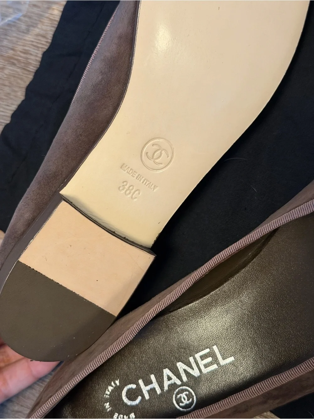 Taupe Suede Ballet Flats